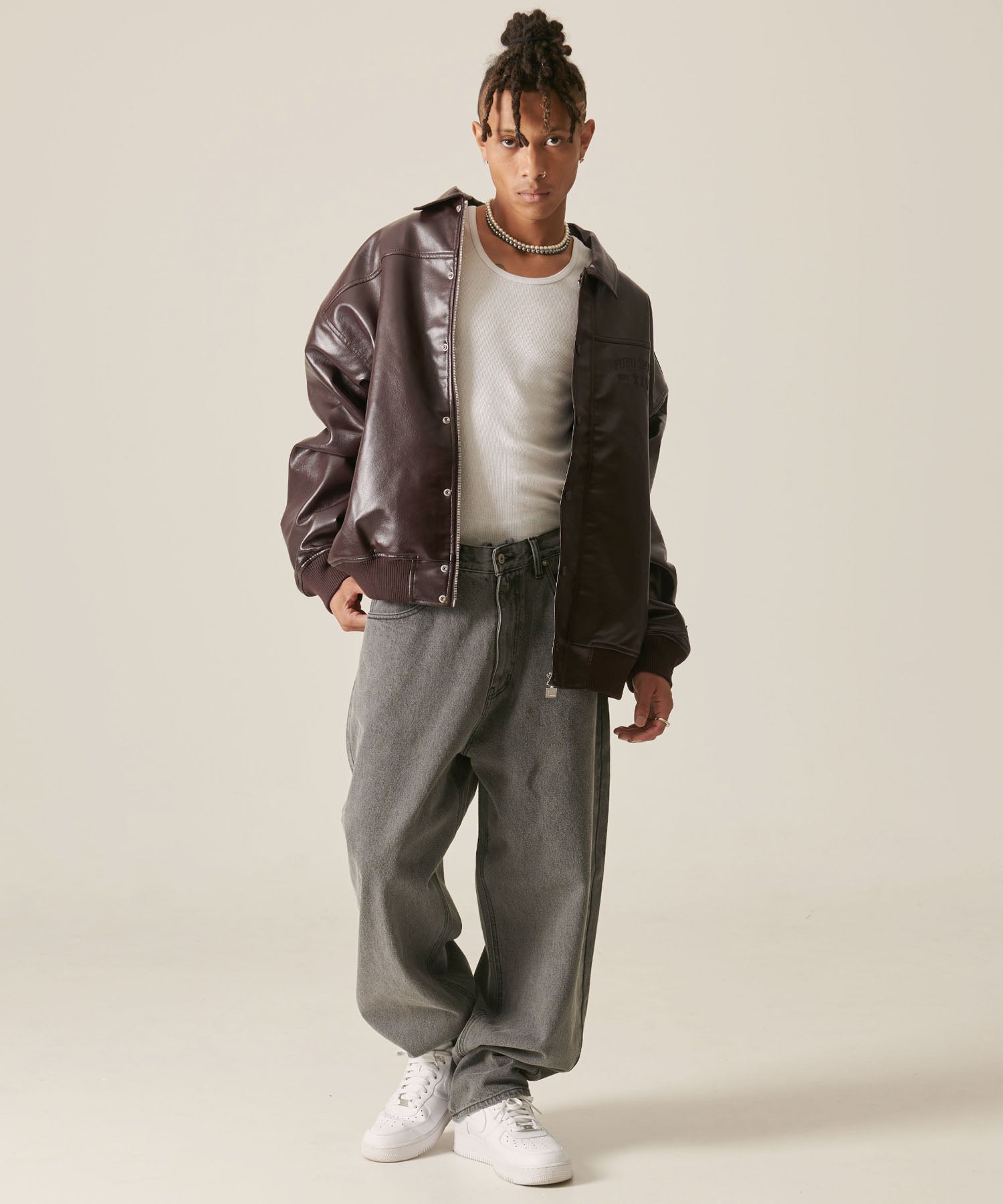 FUBU フブ アウター フェイクレザージャケット 。FUBUはアメリカの代表