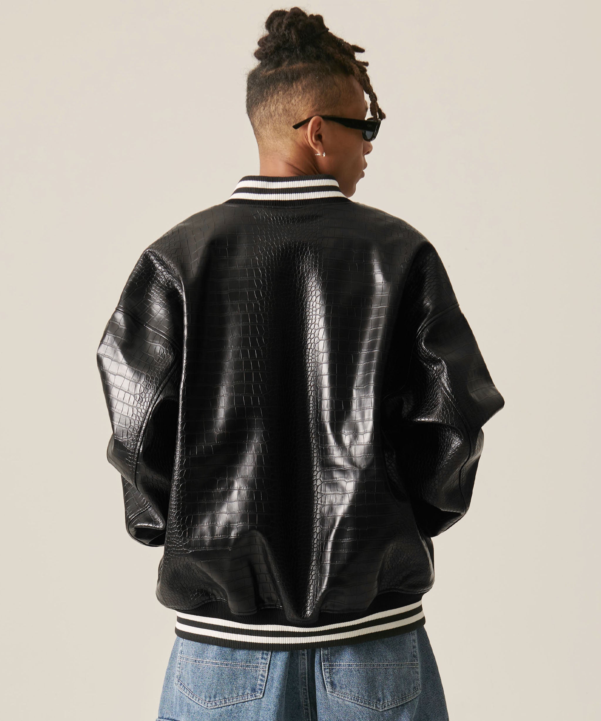 FUBU フブ アウター パイソン フェイクレザー ジャケット ジャンパー