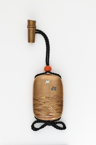 波千鳥蒔絵象嵌印籠 銘 古満文哉 | 古満文哉 | 収蔵品詳細 | 作品を