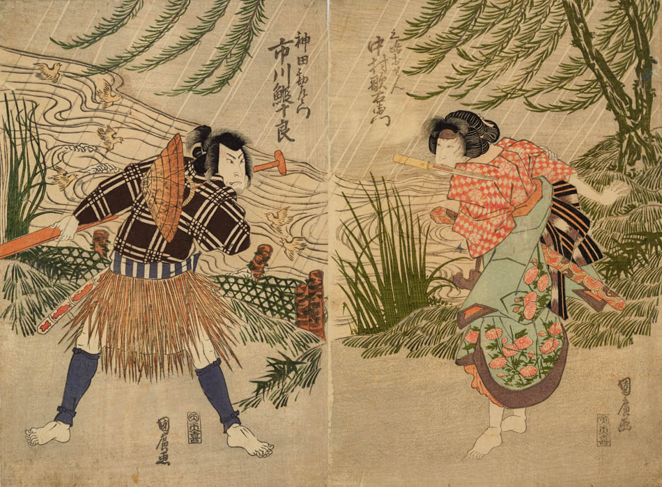 三代目中村歌右衛門の三島おせん、市川鰕十郎の神田勘左衛門 | 丸丈斎