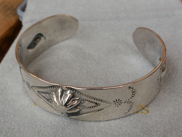 North Works Stamped 900Silver Cuff Bracelet ノースワークススタンプ