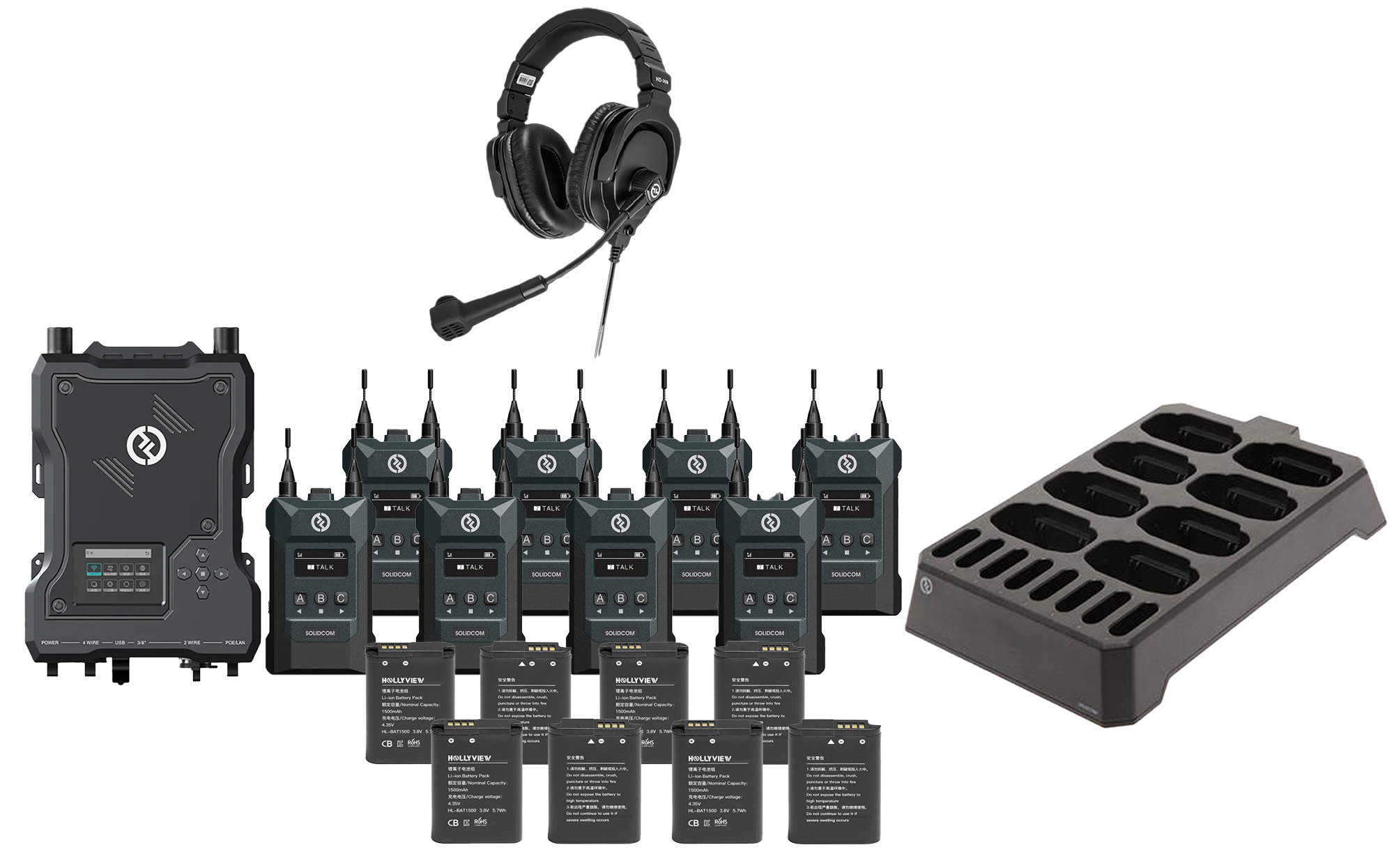 Hollyland Solidcom M1 8B Full Duplex Wireless Intercom, 8