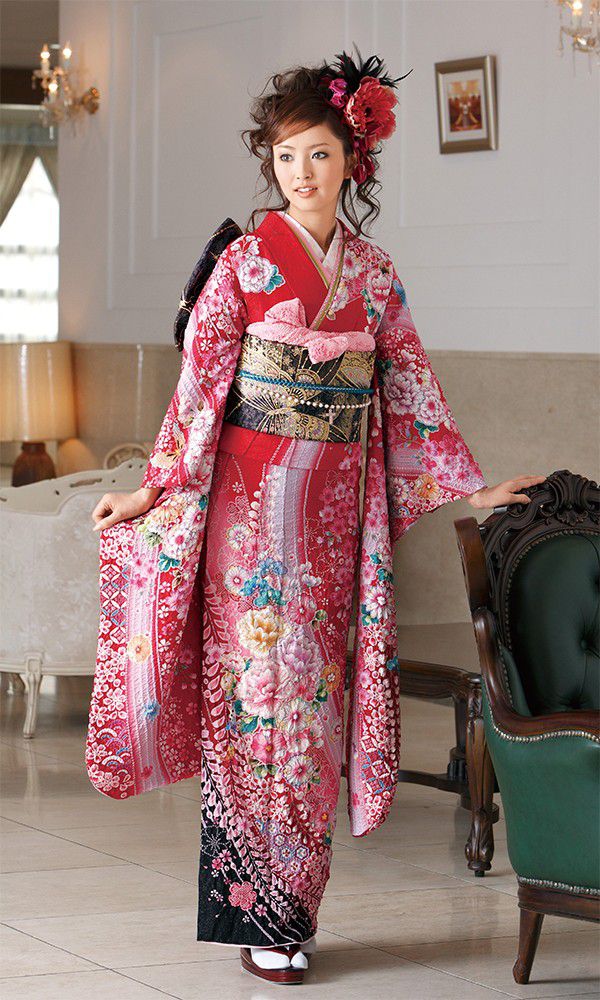 京友禅振袖・赤色・辻ヶ花┃かわいい古典【菊京屋】