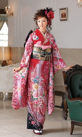 京友禅振袖・赤色・辻ヶ花┃かわいい古典【菊京屋】