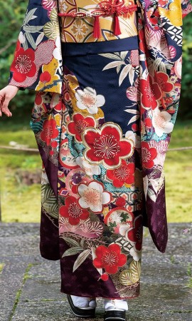 紺の松竹梅振袖┃伝統古典【菊京屋】振袖レンタル