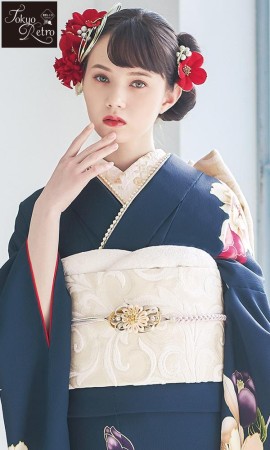 ロイヤルブルーの和ドレス｜レトロ&ロマン【菊京屋】振袖レンタル 成人式