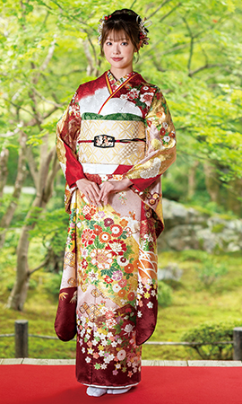 赤白の染分け金彩友禅振袖｜伝統古典 【菊京屋】振袖レンタル 成人式