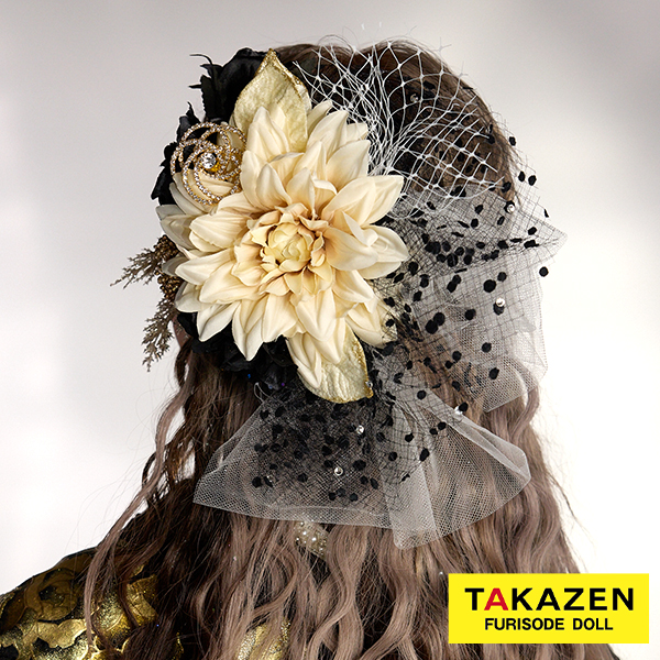 派手カッコイイ豪華髪飾り通販(大きい可愛い) 目立つドットチュール付