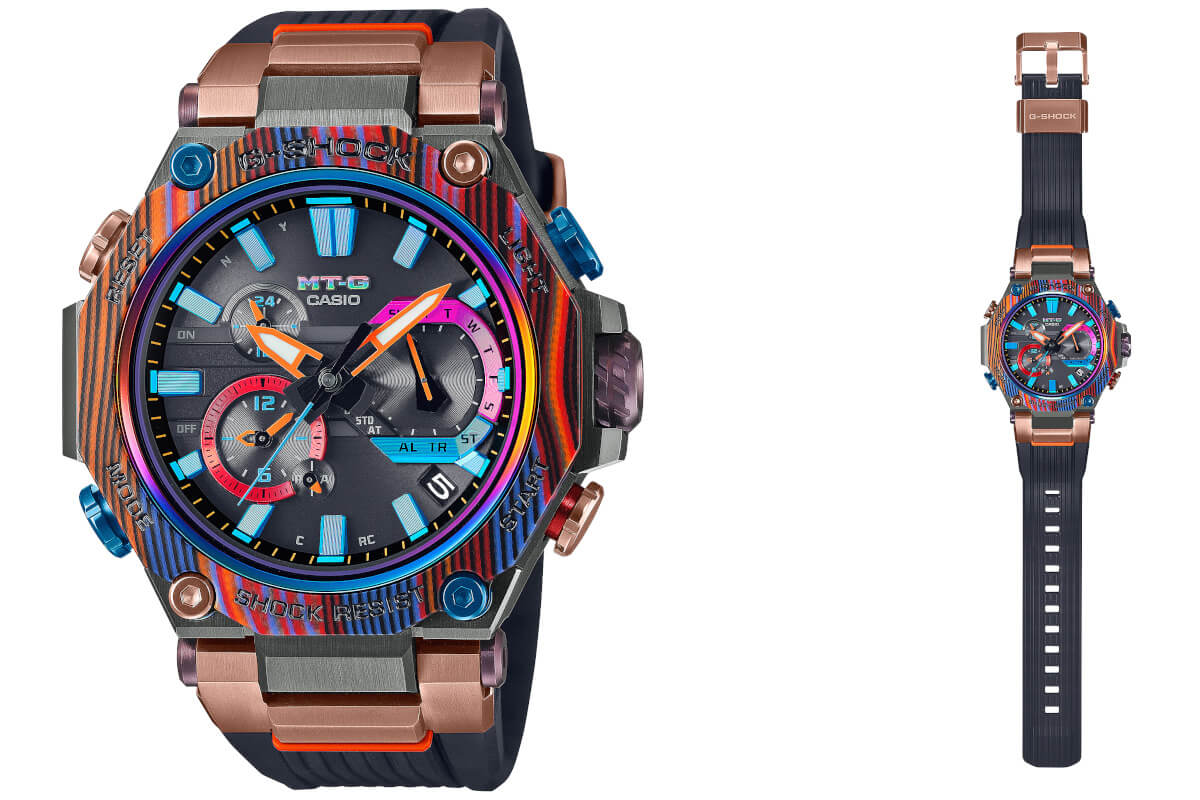 G-Shock MTG-B2000XMG-1A with multicolor carbon bezel is inspired