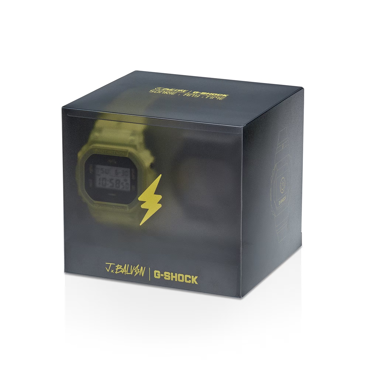 J Balvin x G-Shock DWE-5600JB-1A9 'Time Matters' yellow and black