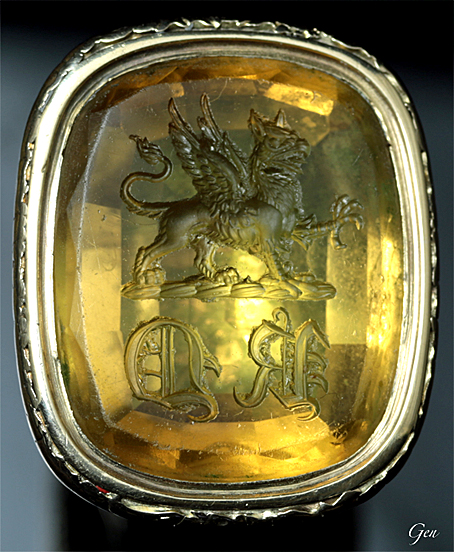 シール（フォブ） インタリオ 紋章 貴族 アンティーク