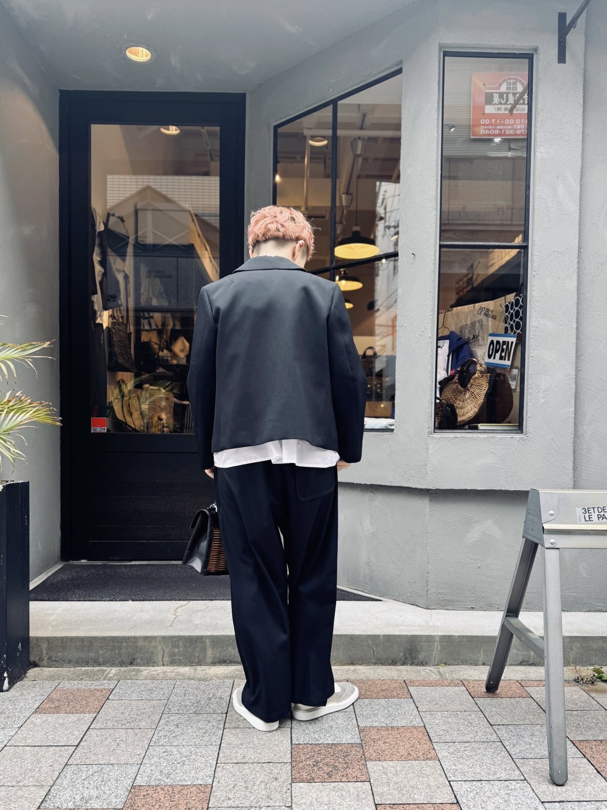 tao タオ ウールギャバ 丸襟ジャケット