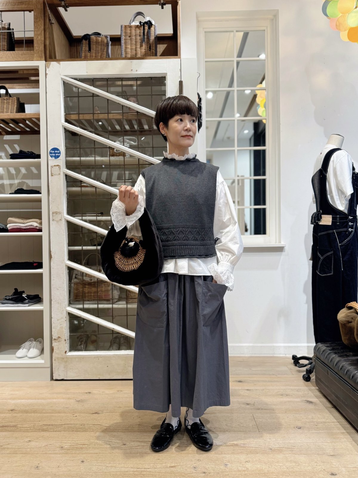 Dot and Stripes CHILD WOMAN 100/2 ブロードレースブラウス