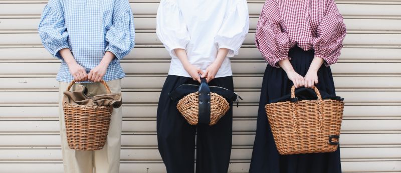 ebagos エバゴス ブライドル トート型かごバッグ