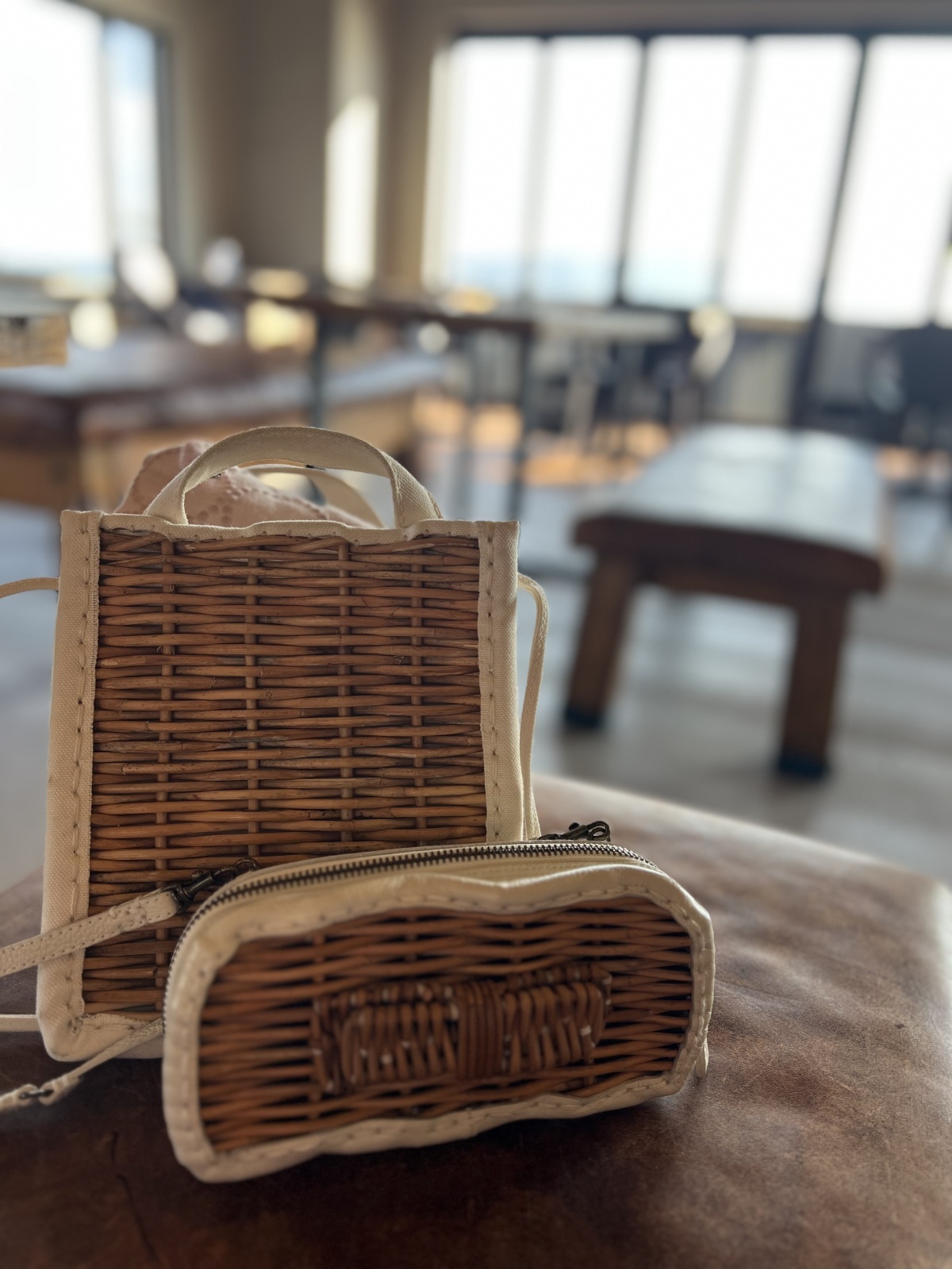 ebagos エバゴス キャンバス・カゴ袋ショルダー