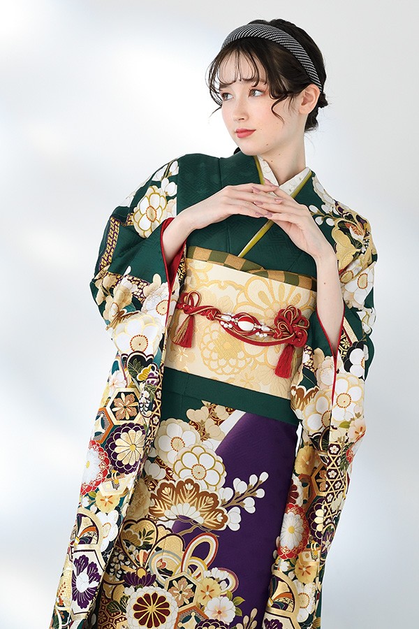 緑と紫のグラデーションの振袖-KR614｜振袖ギャラリー｜浜松市で成人式