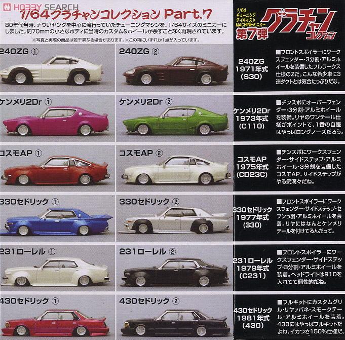 ダイキャストミニカー グラチャンコレクション Part.7 (12個セット