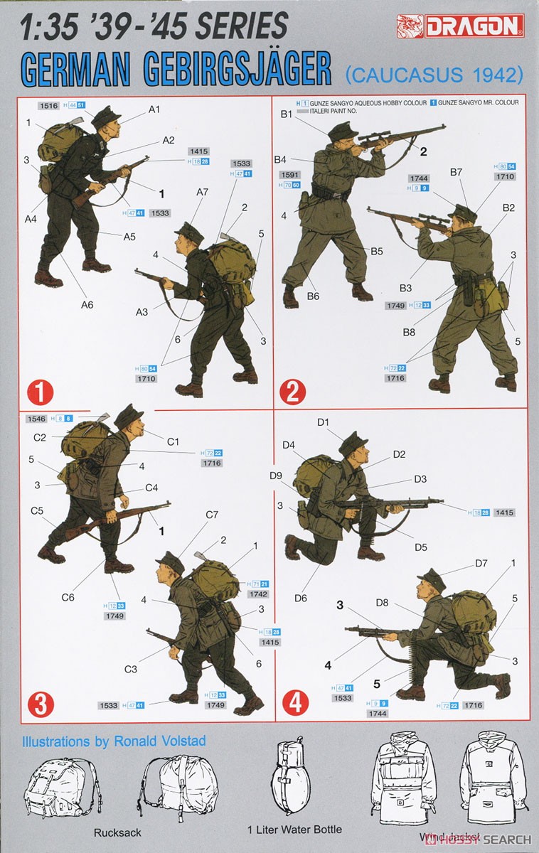 WW.II ドイツ山岳猟兵 コーカサス1942 (プラモデル) - ホビーサーチ