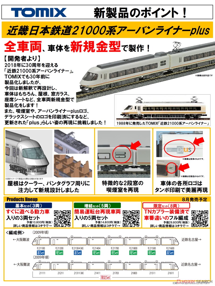 近畿日本鉄道 21000系 アーバンライナー plus 増結セット (増結・5両