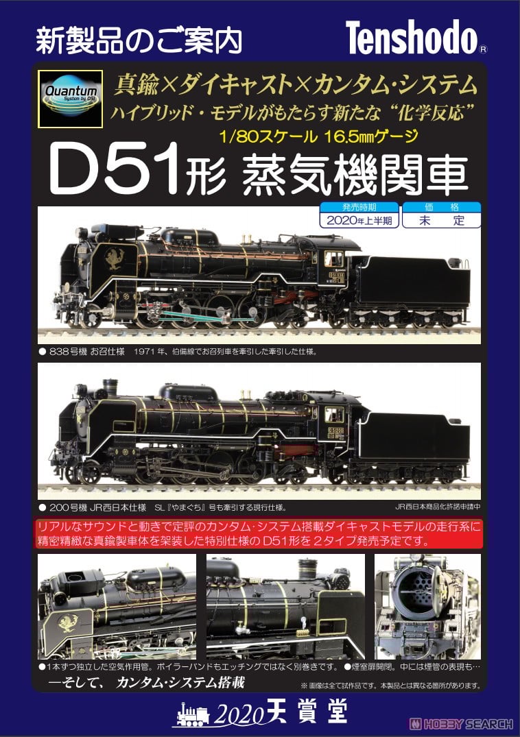 16番(HO) D51形蒸気機関車 200号機 JR西日本仕様 (真鍮製車体×カンタム