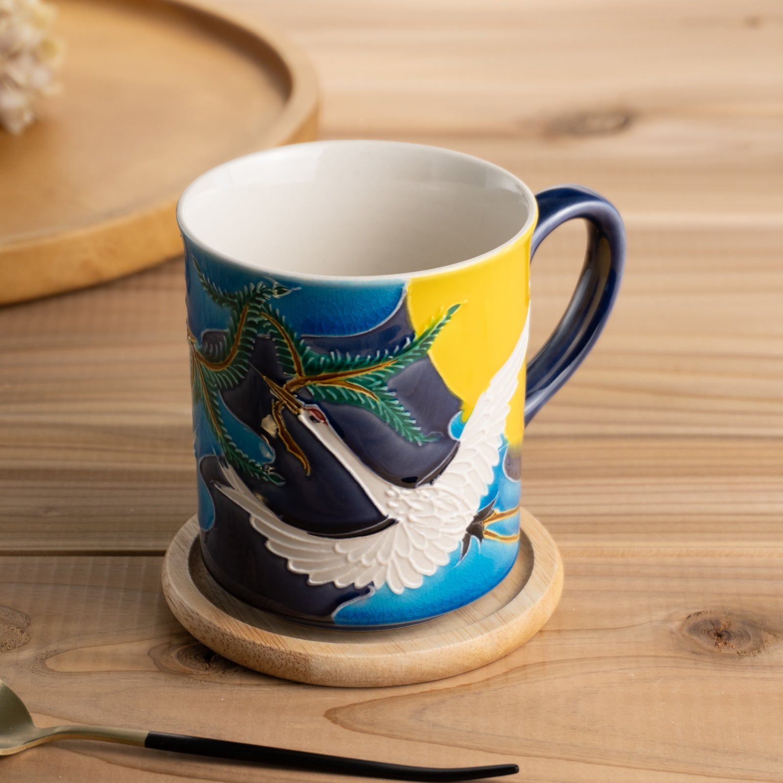 京都 清水焼】マグカップ 月夜に松喰い鶴 山本一如｜コトポッター