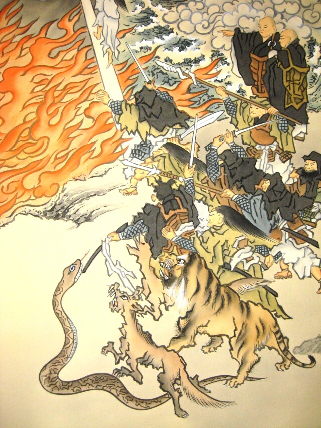 掛け軸 二河白道◇川島正行 尺八立 (真作・新品)