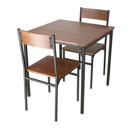 LIFELEX 2人掛け用テーブル＆ チェア3点セット DBR／BK(DBR