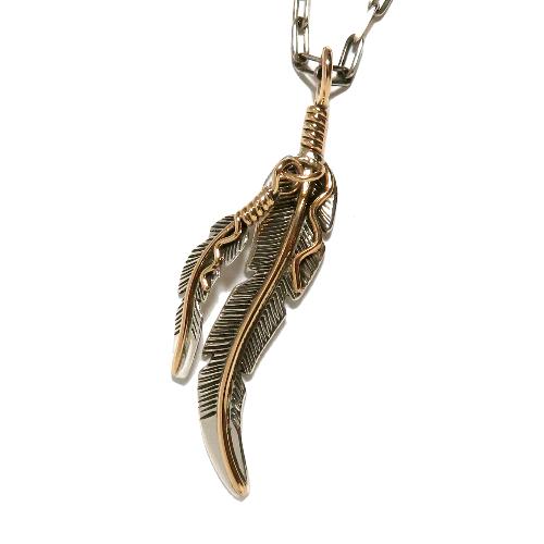 フェザーペンダント 羽型ジュエリー シルバーフェザー Harvey Mace