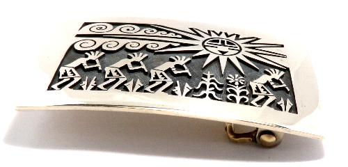 バックル ホピ族製作の オーバーレイ・シルバーバックル