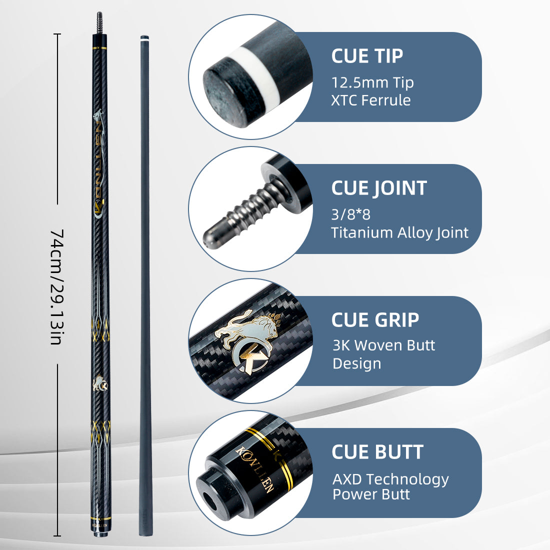 Konllen Dynasty Series Pool Cue – AK-3K | KONLLEN billiards