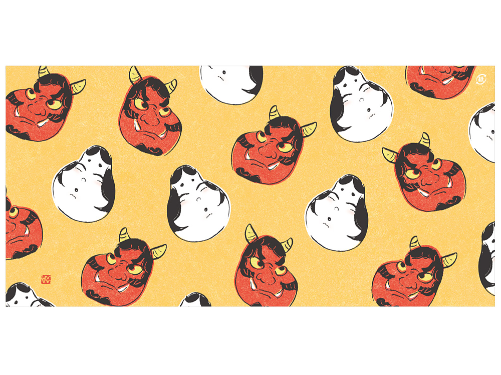 掛紙 ミニ お福と鬼 | 節分の掛紙 | ネットストア | 京の老舗御用達の