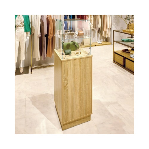 店研創意（ストア・エキスプレス） 木製ガラスタワーショーケースの