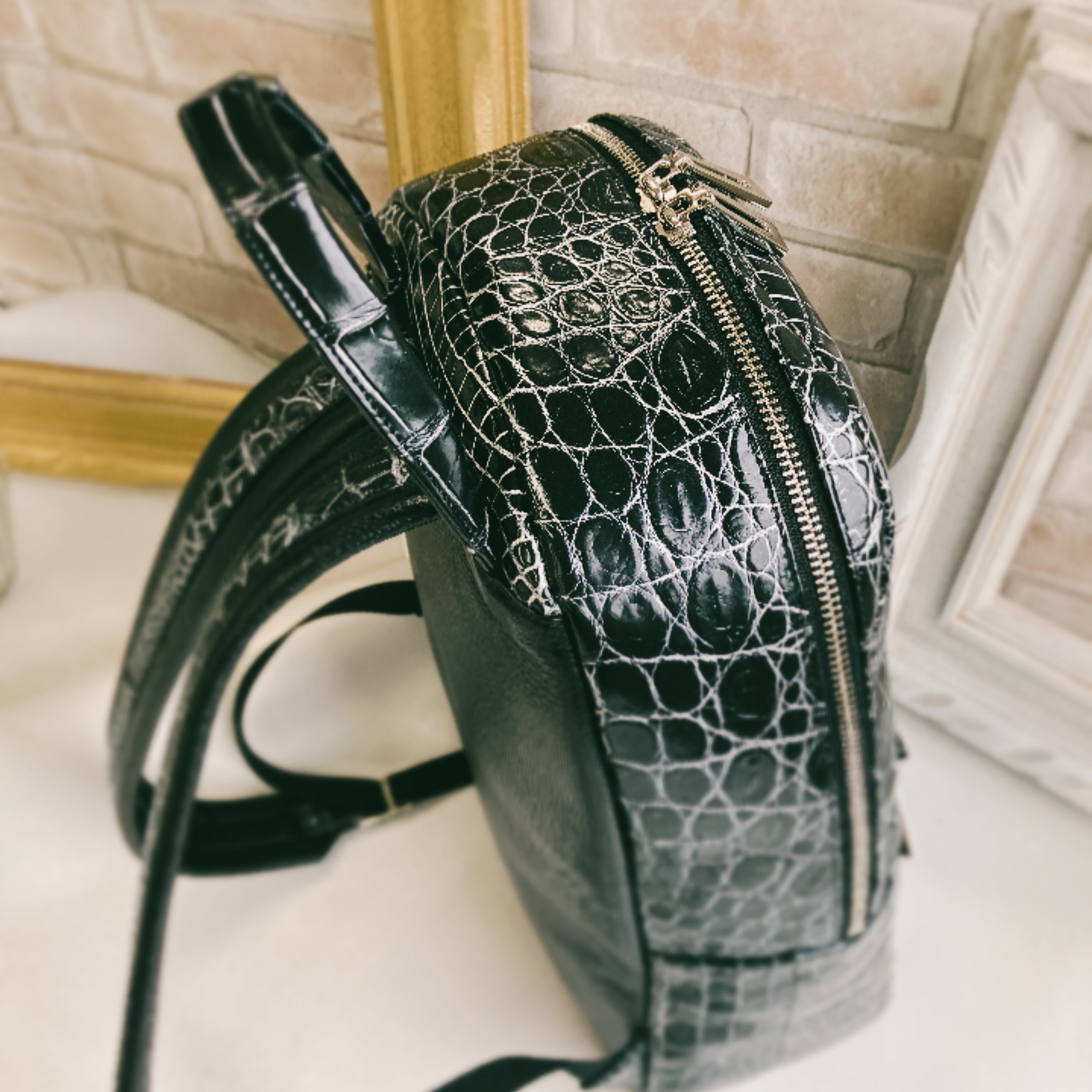 カワノバッグ / 【日本製】 センター取り 一点物 クロコダイル