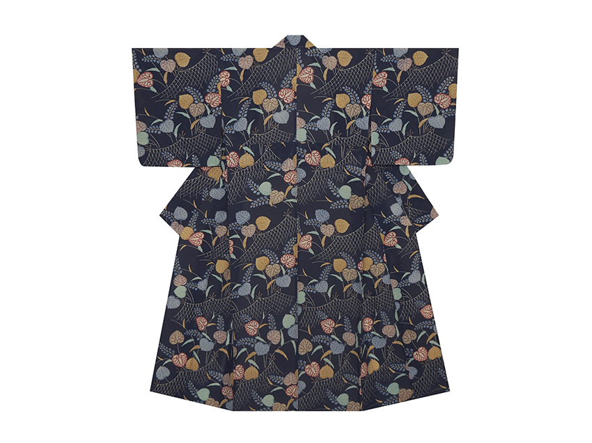 網干に葵文様絽小紋(L20_086im) 着物紹介