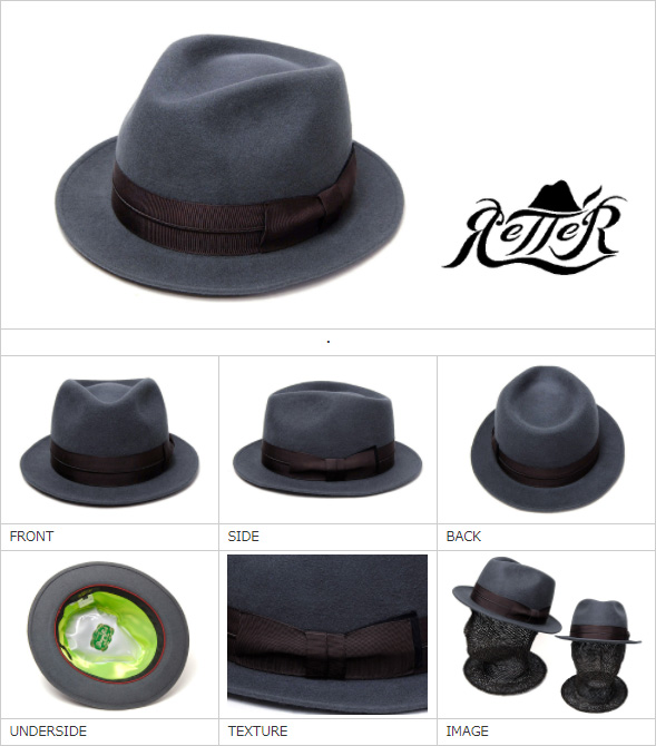 Retter(レッター) ウールフエルト中折れ帽 Wool Tumami フェルトハット