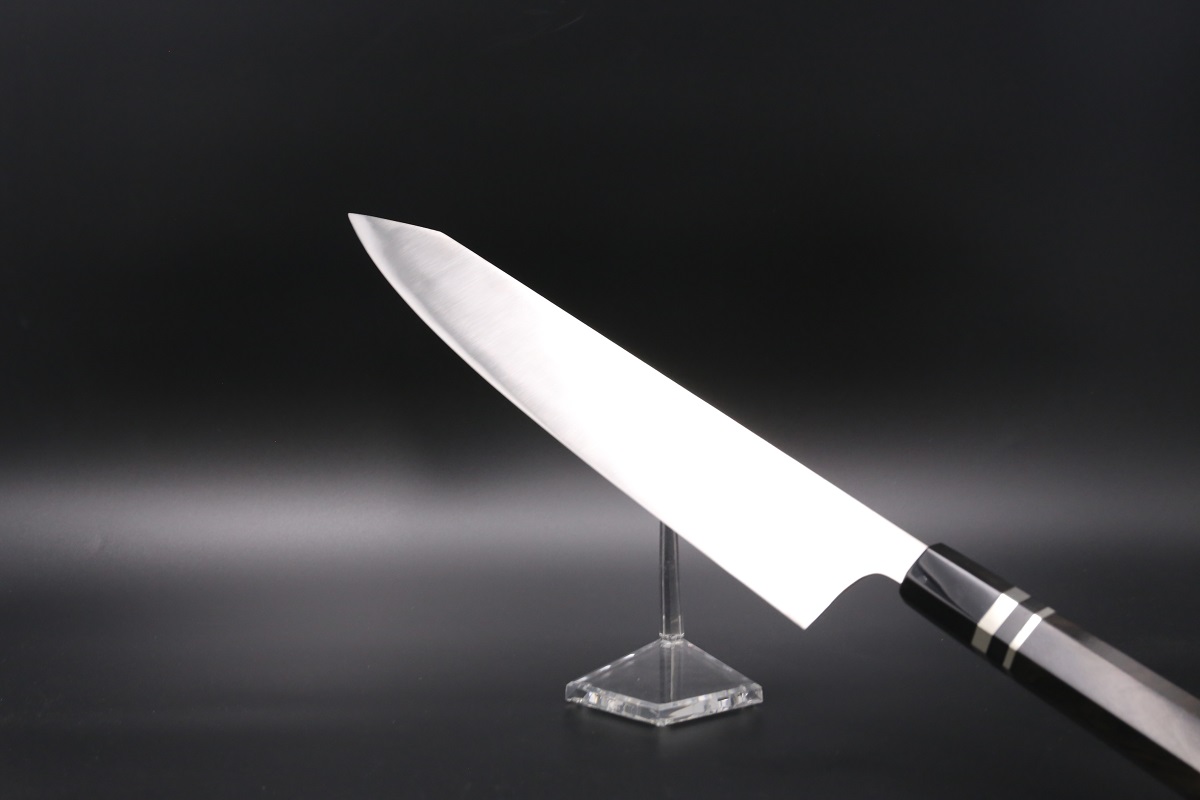 切付和牛刀 薄造り V金10号 360mm 全鋼本焼 八角黒檀柄-歌舞伎ナイフ