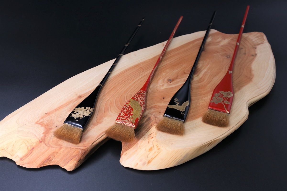 参考商品］漆塗り 蒔絵 最高級 イタチ刷毛 8分-歌舞伎ナイフ