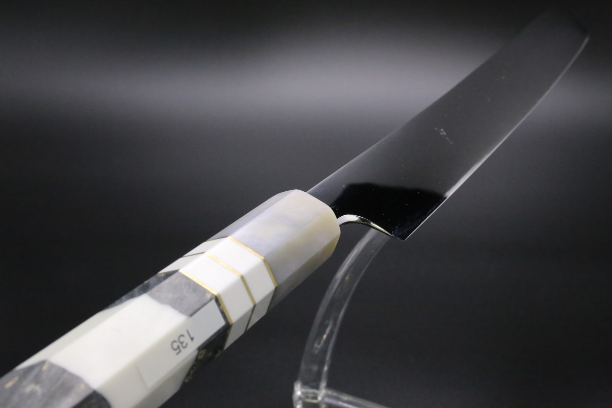 先丸蛸引-両刃 V金10号 240mm 全鋼本焼 全鏡面 八角スペシャル柄-歌舞