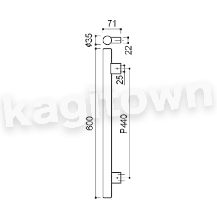 KAWAJUN【カワジュン】KH-23-SC[手すり（I型） KH-23]河淳 取付 交換