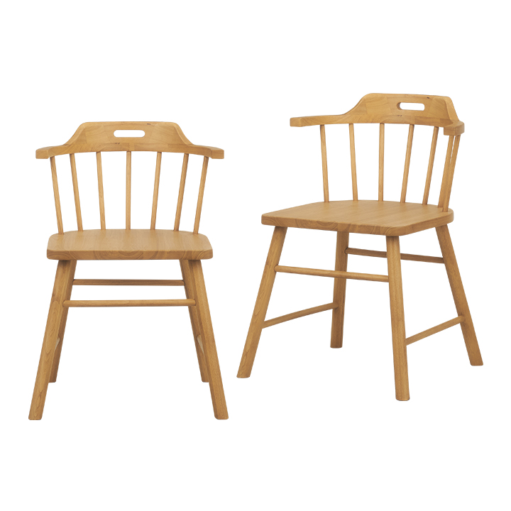 肘付き ダイニングチェア 2脚セット Berks(バークス) 3色対応 完成品の