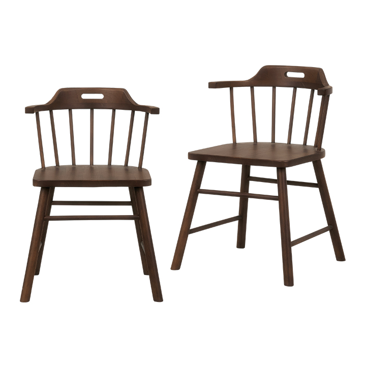 肘付き ダイニングチェア 2脚セット Berks(バークス) 3色対応 完成品の