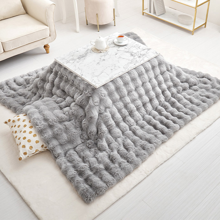 こたつ布団 正方形 190x190cm ラビットファー調こたつ布団 ルナ 3色