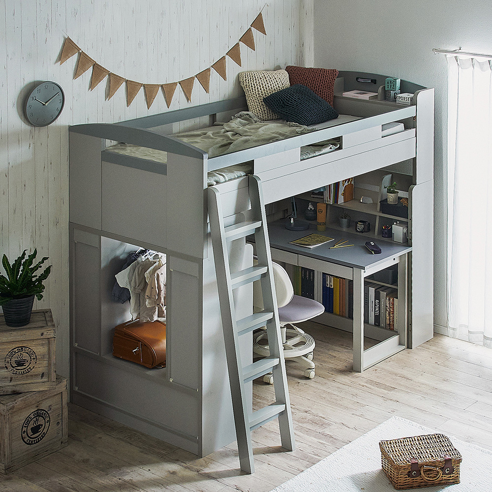 ロフト システムベッド 分割可能 Chambre8(シャンブル8) 8色対応の通販