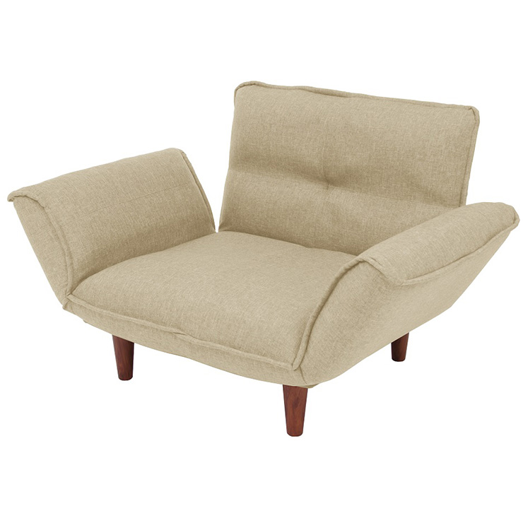 日本製 (ブラウン脚150mmタイプ) 1人掛け リクライニングソファ KAN