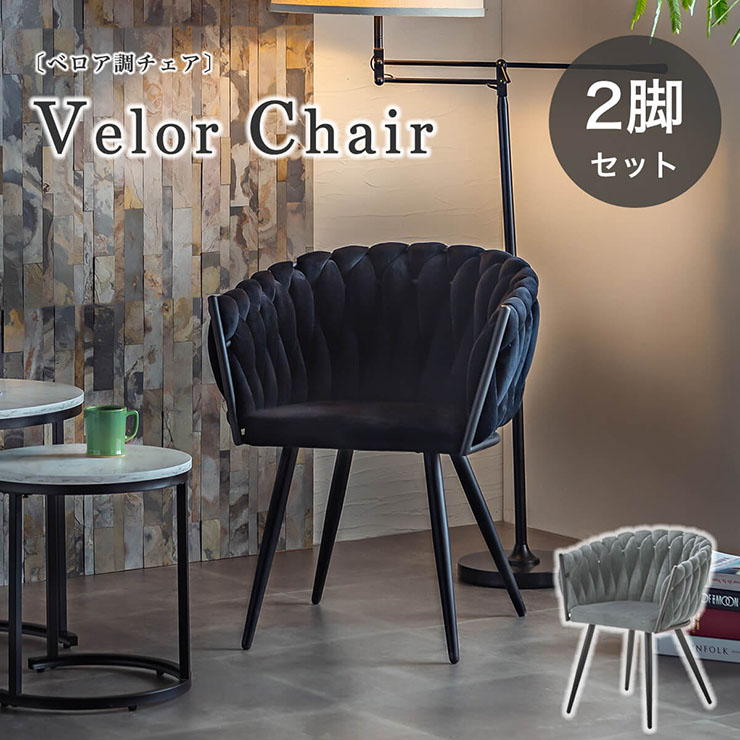 ダイニングチェア 2脚セット ベロアチェア 2色対応の通販情報 - 家具