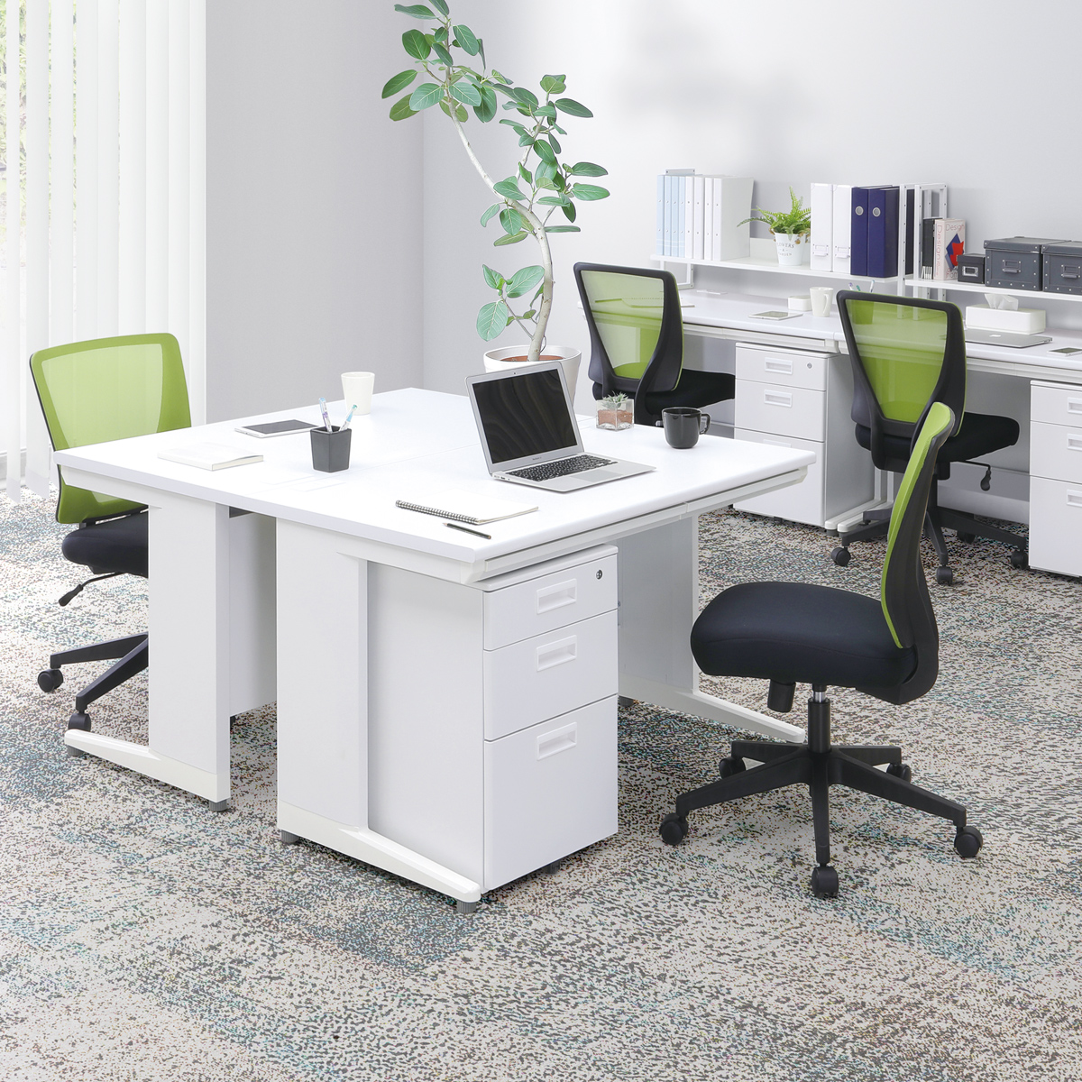 事務用ホワイト平机 幅1000 奥行700 高さ700 KDW-107H 通販 - オフィス