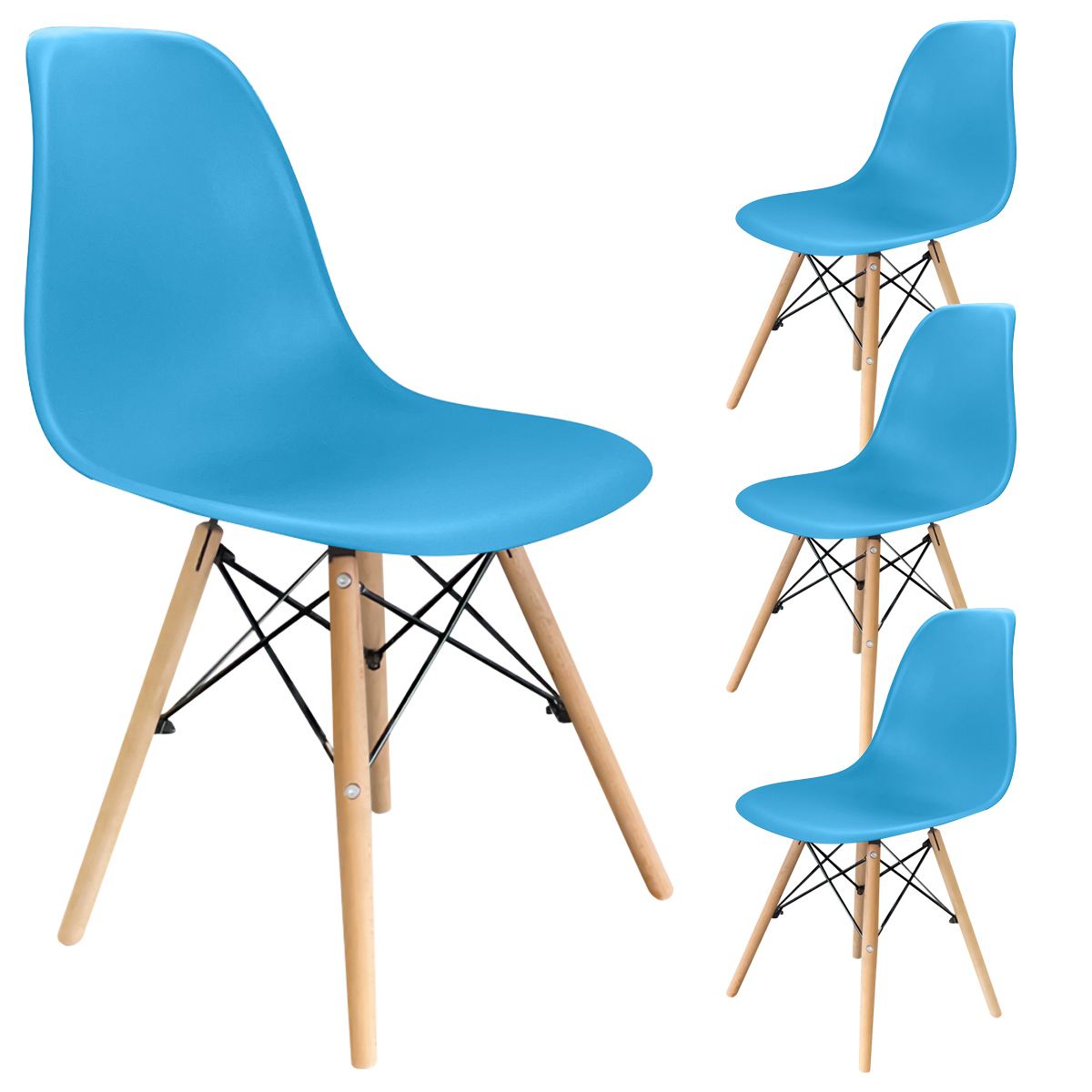 デザインシェルチェアUR 木脚タイプ 幅460 奥行530 高さ800 UR-ECT002