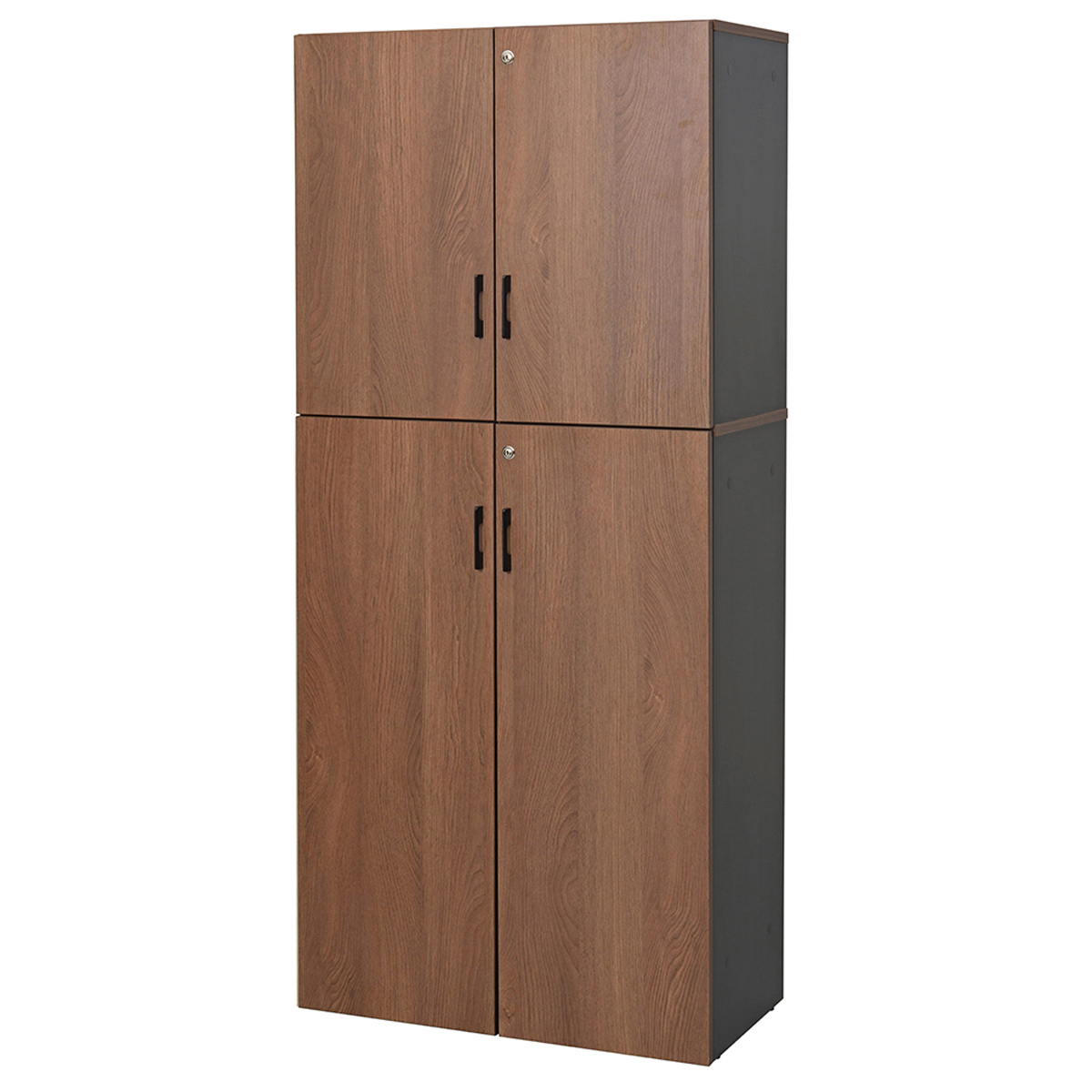 プラン 木製シェルフ ハイタイプ 上下扉付き 幅800 奥行432 高さ1850