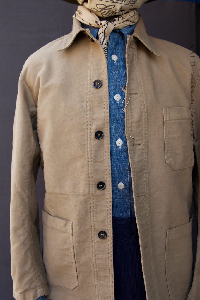 Kai D Utility — French Moleskin Work Jacket - Desert - 44(M), 46(L