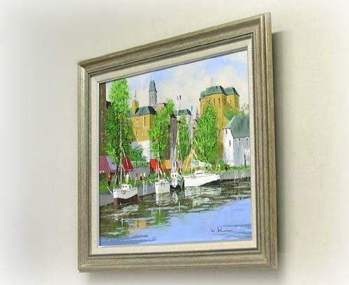 絵画 油絵 オンフルール（フランス） （黒沢久） 送料無料 【肉筆